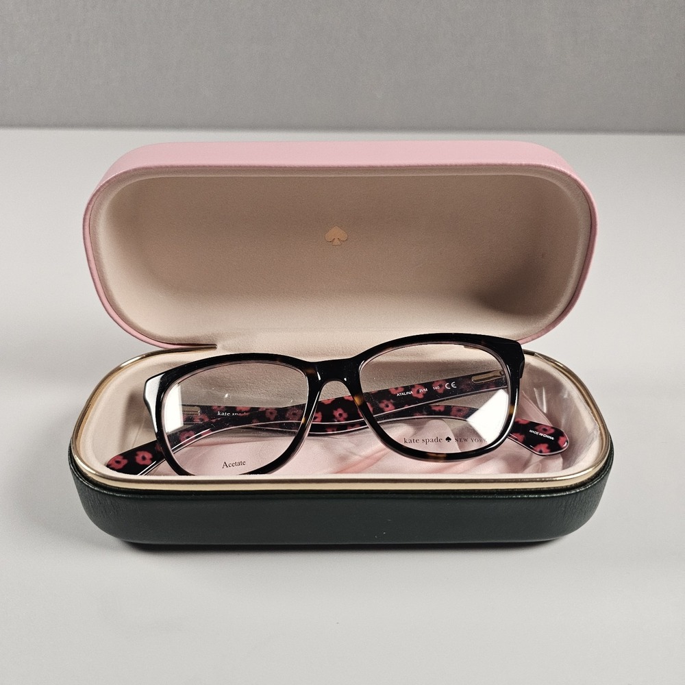 Kate Spade ATALINA 2VM Eyeglasses 49-16-140 Havana Floral Frames w/ Case
